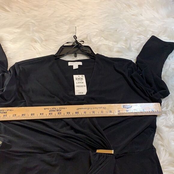Charter Club Large Black 3/4 sleeve wrap dress. - Picture 8 of 11